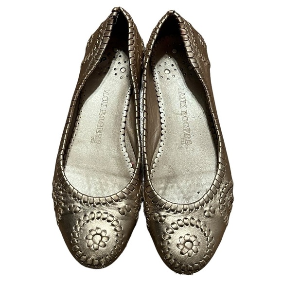 Jack Rogers metallic gold leather ballet flats - Picture 2 of 8
